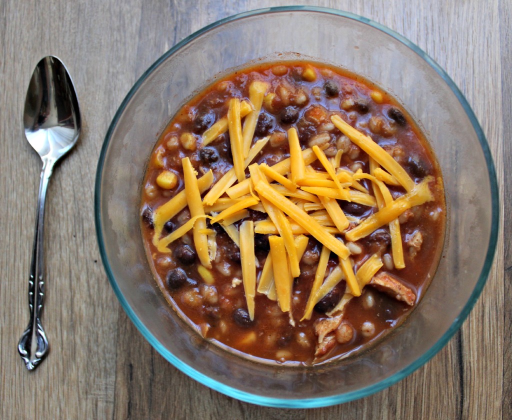 Southwest Chicken Barley Soup in the Crockpot