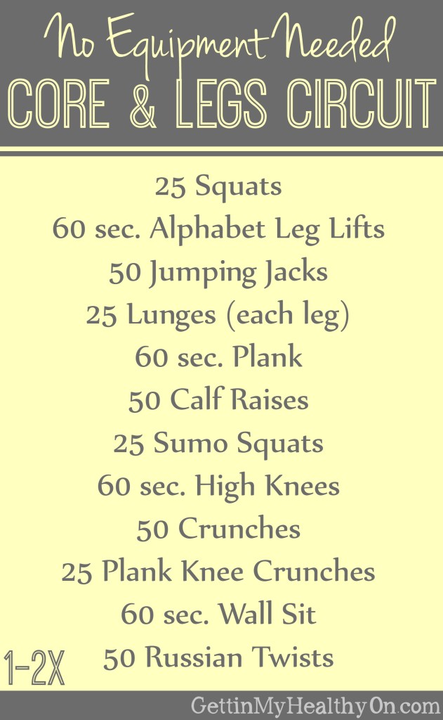 No Equipment Needed Core and Legs Circuit