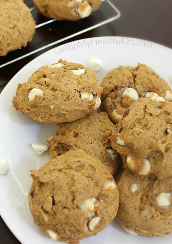 White Chocolate Pumpkin Pecan Cookies