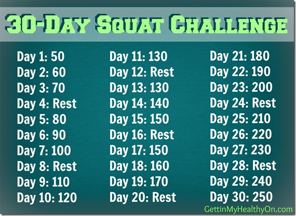 Printable squat challenge hot sale