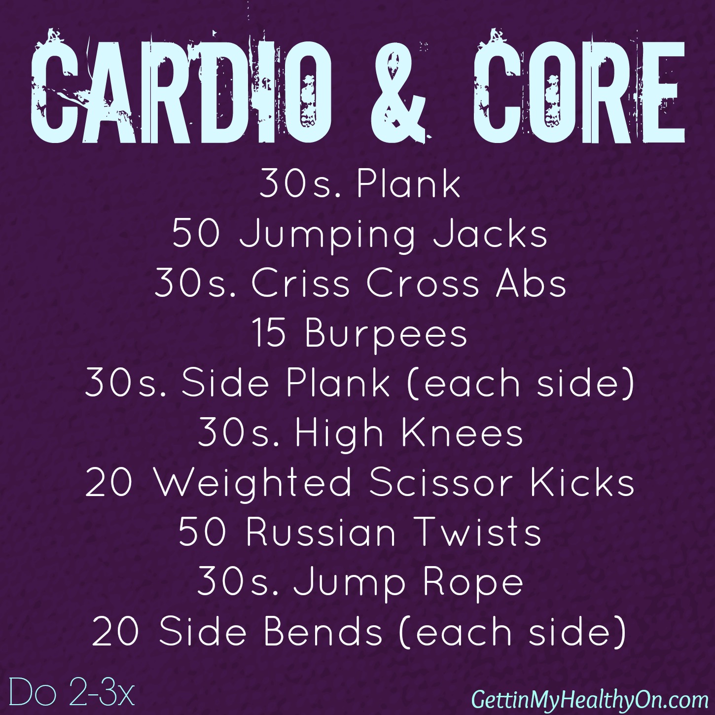 Cardio on sale core exercises