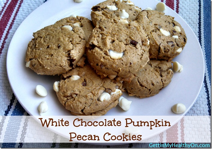 White Chocolate Pumpkin Pecan Cookies 
