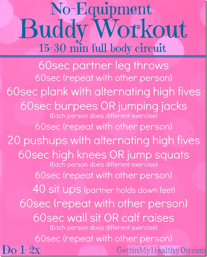 No Equipment Buddy Workout