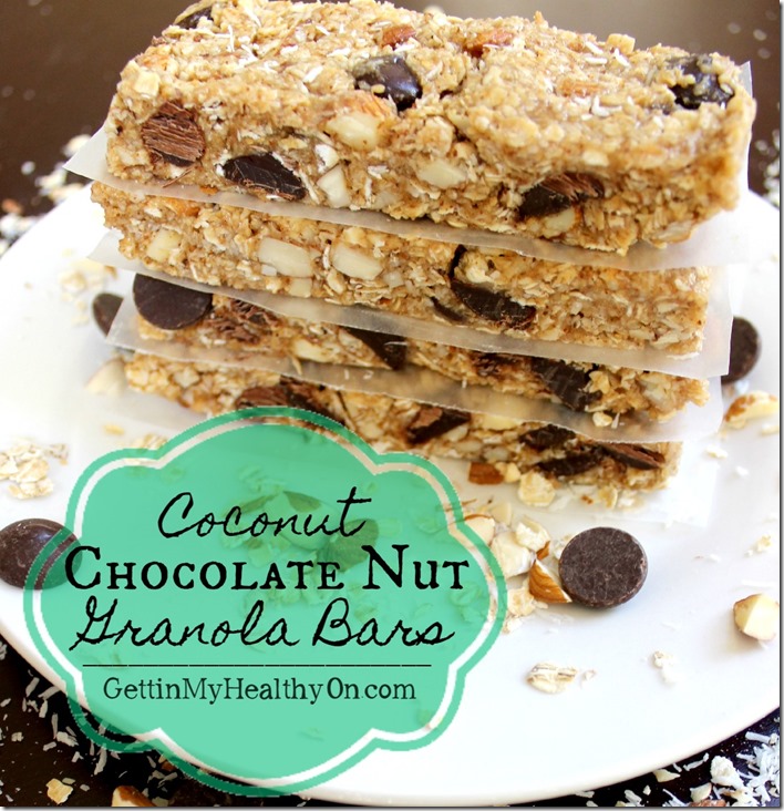 Coconut Chocolate Nut Granola Bars