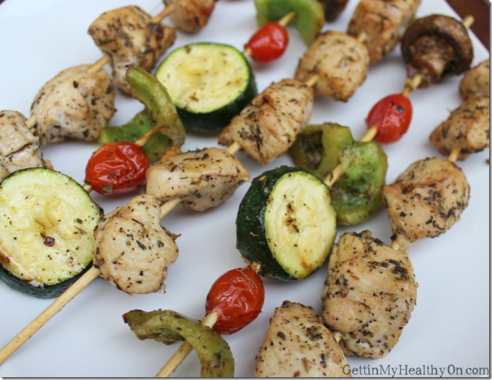 Grilled chicken outlet kabobs with vegetables