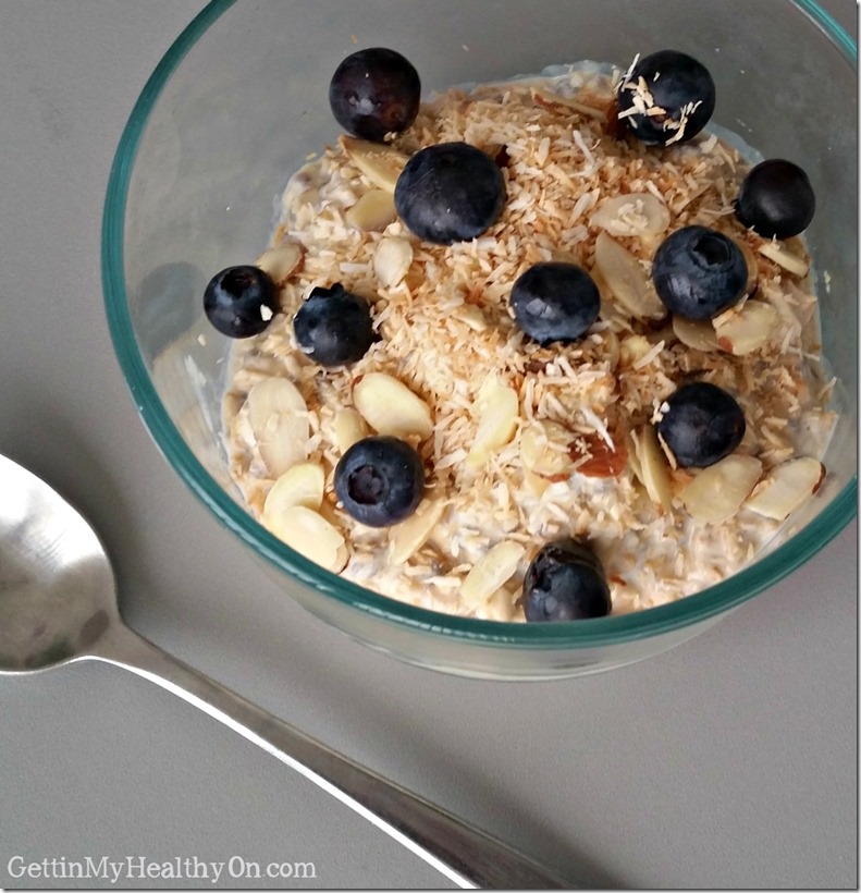 Blueberry Coconut Almond Refrigerator Oatmeal