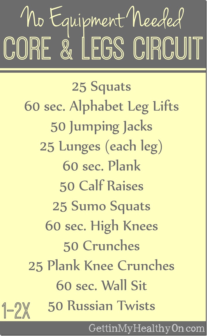 No Equipment Needed Core and Legs Circuit