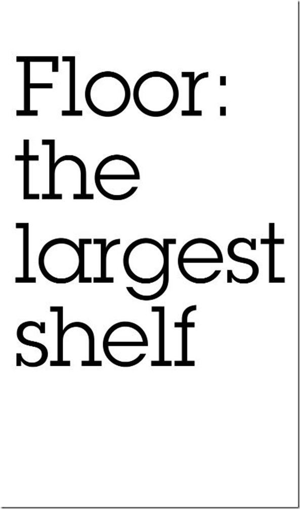 Floor: the largest shelf 