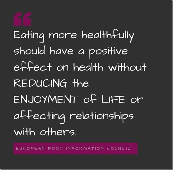 Eating healthy shouldn't reduce enjoyment of life