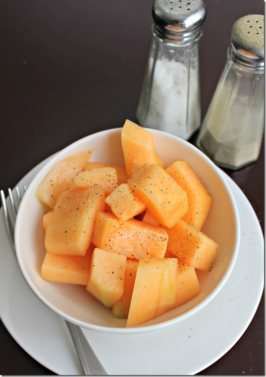 Canteloupe with Salt and Pepper