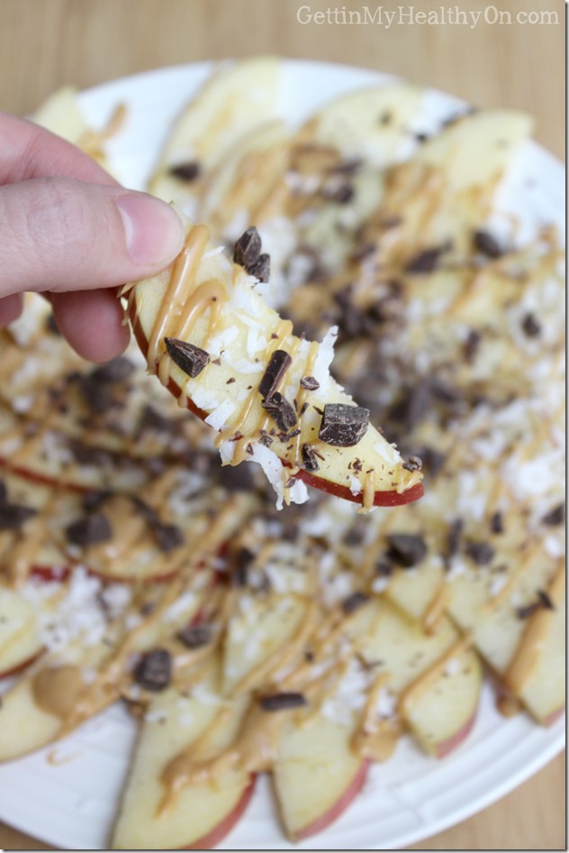 Chocolate Peanut Butter Apple Nachos