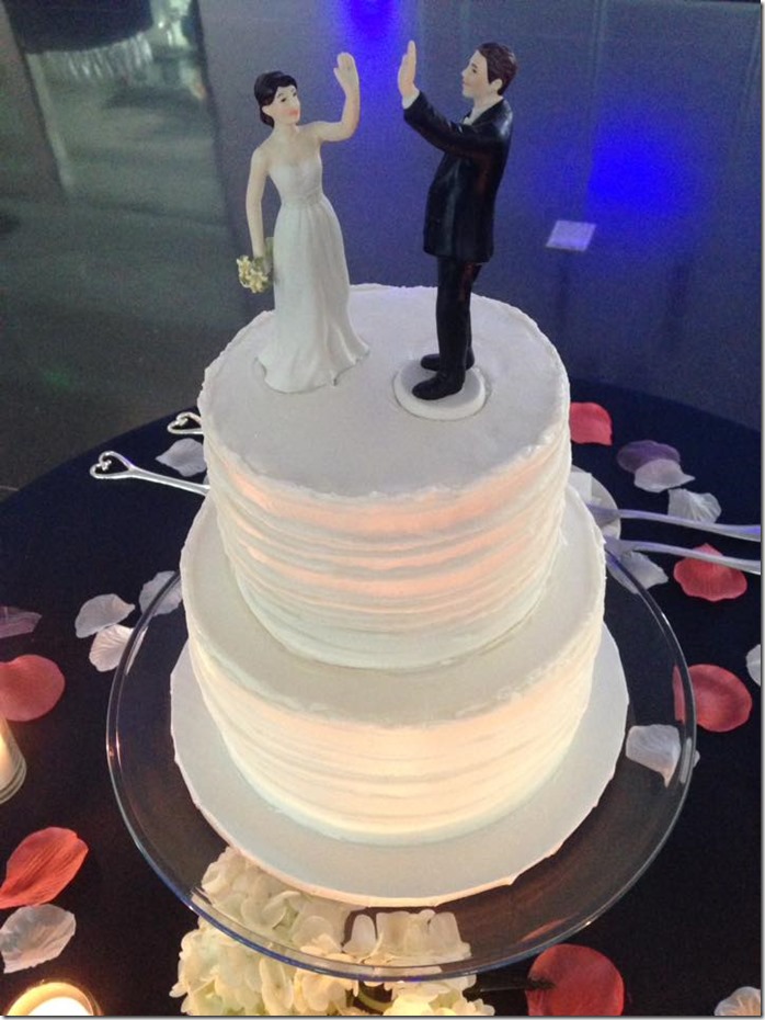 High Fiving Cake Topper Couple