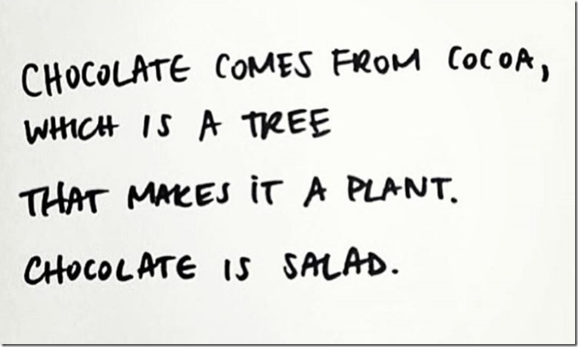 Chocolate is salad