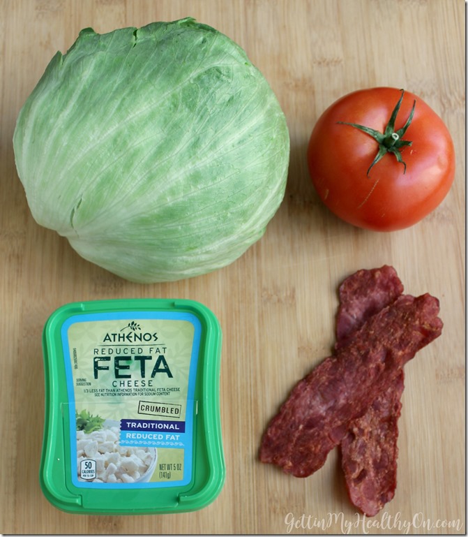 Wedge Salad with Tomato Bacon Feta
