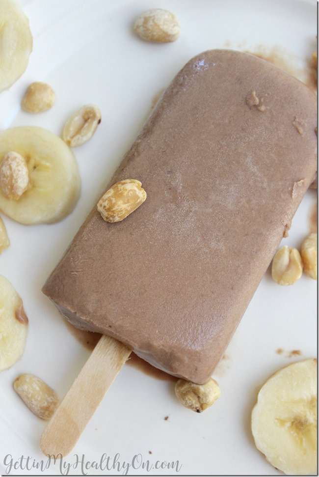 Peanut Butter Banana and Chocolate Popsicles