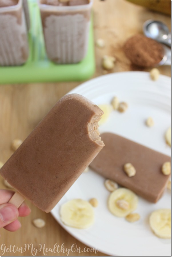 Peanut Butter Chocolate Banana Popsicles