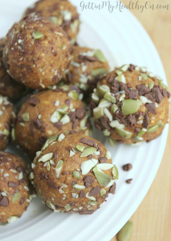 Pumpkin Chocolate Chip Protein Bites