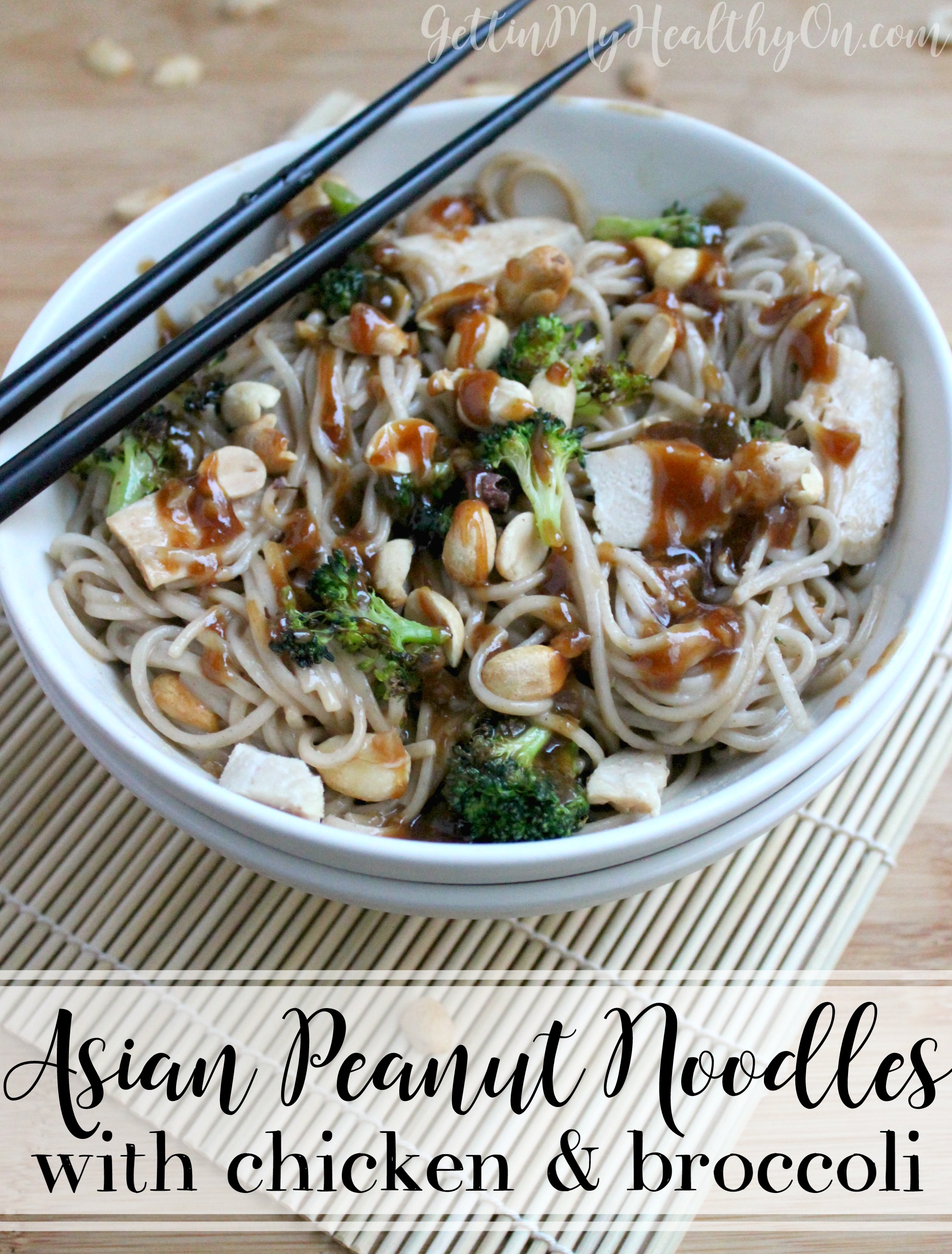Asian Peanut Noodles with Chicken and Broccoli