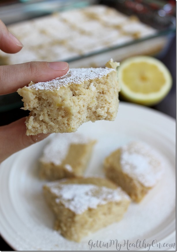 Lemon Protein Cake Bars