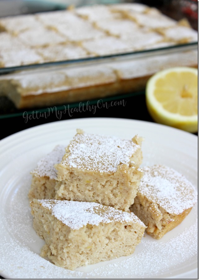 Lemon Protein Cake Bars