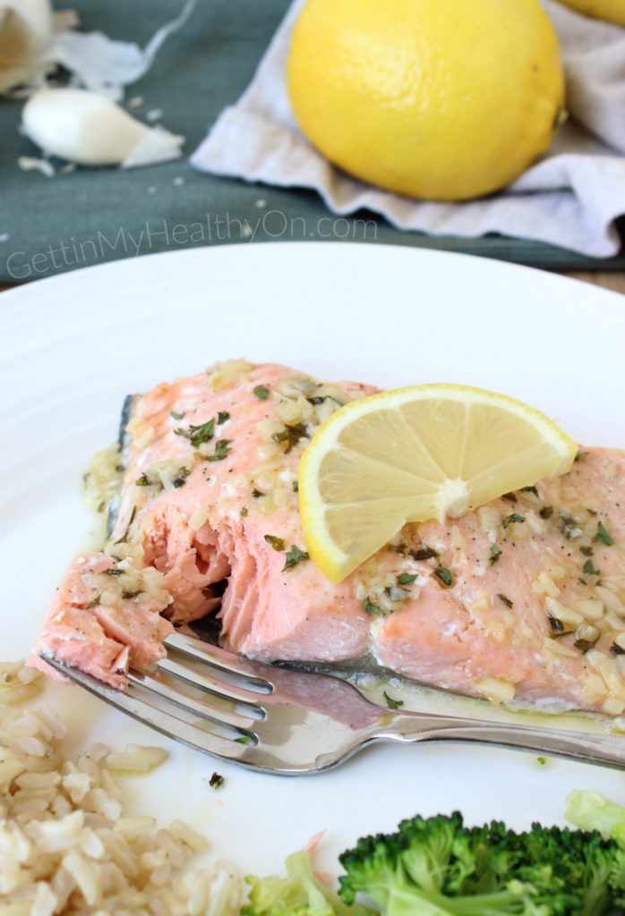 Baked Salmon with Lemon Garlic Butter Sauce