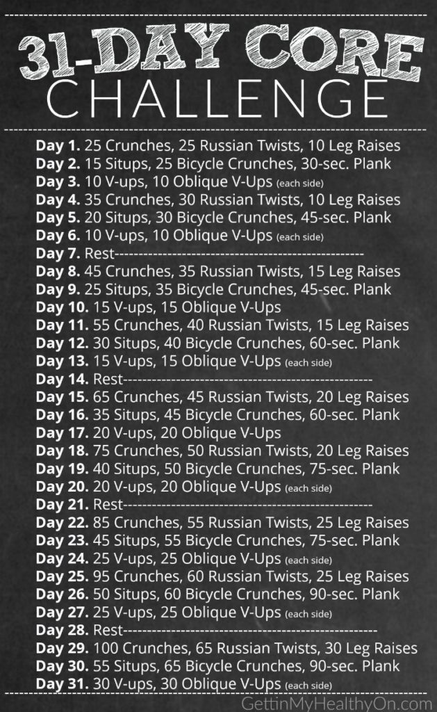 core challenge workout