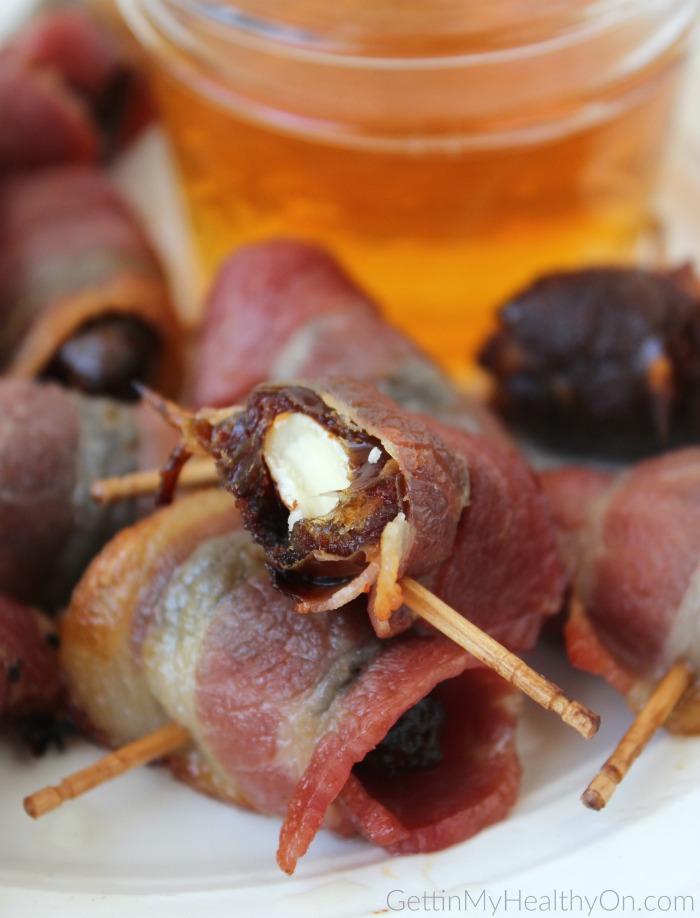 Bacon Wrapped Dates with Almonds