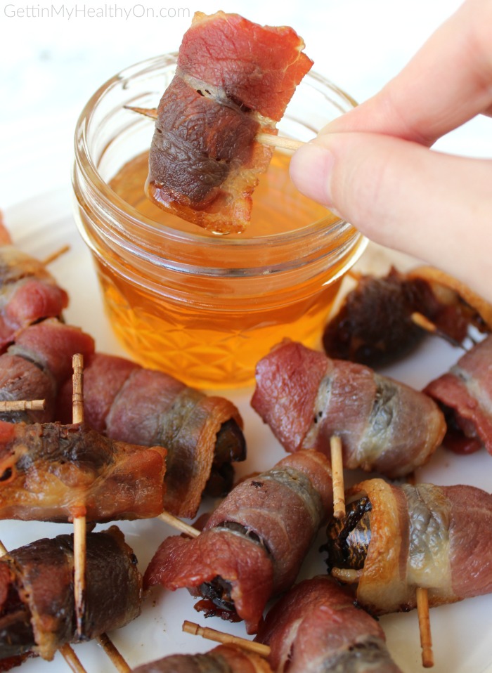Bacon Wrapped Dates with Almonds