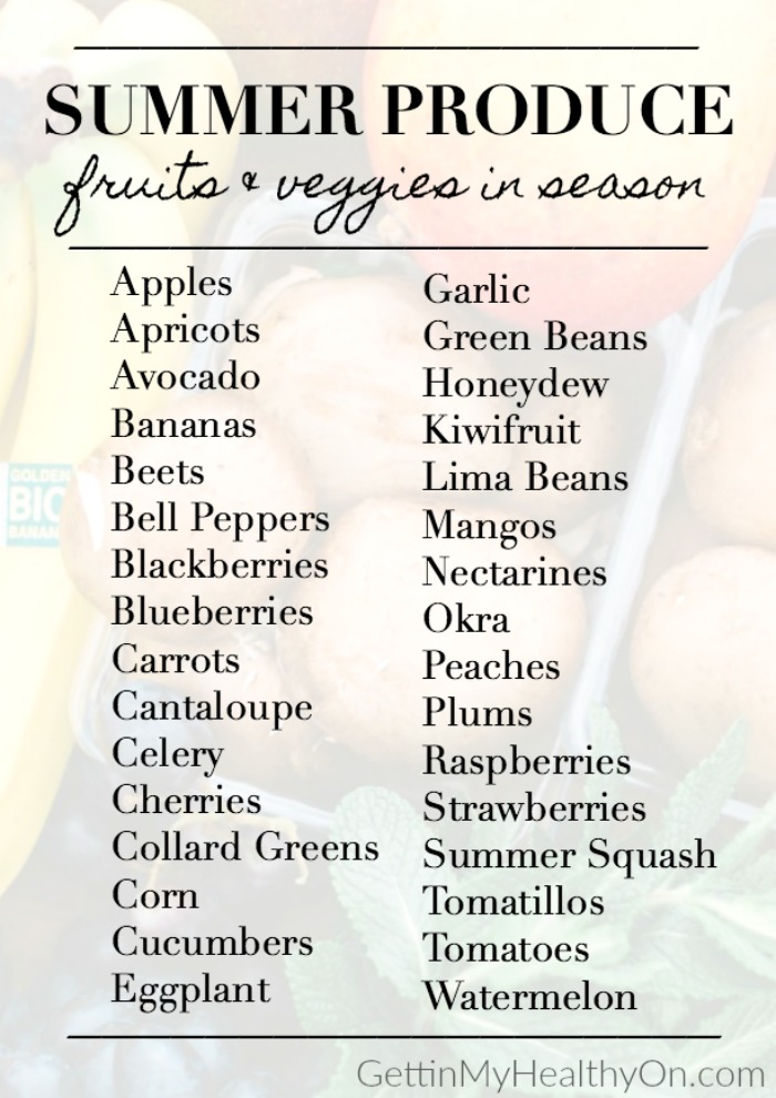 Produce in Season During the Summer