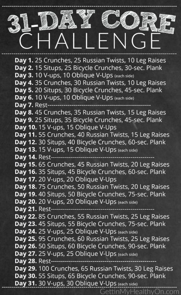 31 Day Core Challenge | escapeauthority.com